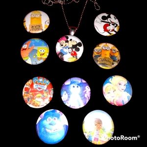 10 Character Cartoon Themed Magnetic Necklace